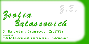 zsofia balassovich business card